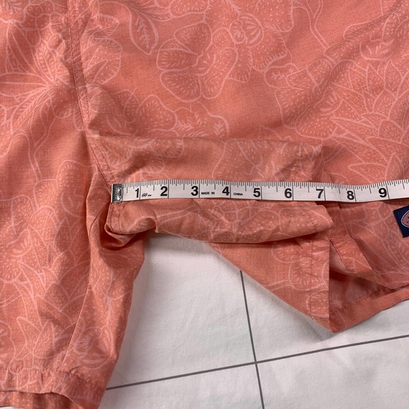 Vineyard Vines Shorts Mens XL Coral Orange Tropical Swim Trunks Lined Beach Pool - Picture 9 of 11